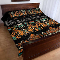 Black Batik Papua-inspired Pattern Quilt Bed Set - Polynesian Pride
