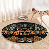 Black Batik Papua-inspired Pattern Round Carpet - Polynesian Pride