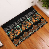 Black Batik Papua-inspired Pattern Rubber Doormat LT9 - Polynesian Pride