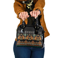 Black Batik Papua-inspired Pattern Shoulder Handbag - Polynesian Pride