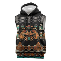 Black Batik Papua-inspired Pattern Sleeveless Hoodie LT9 Black - Polynesian Pride