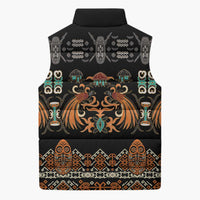 Black Batik Papua-inspired Pattern Sleeveless Puffer Jacket LT9 - Polynesian Pride