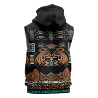 Black Batik Papua-inspired Pattern Sleeveless Zip Hoodie - Polynesian Pride