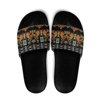 Black Batik Papua-inspired Pattern Slide Sandals - Polynesian Pride