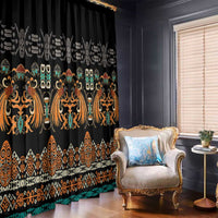 Black Batik Papua-inspired Pattern Window Curtain - Polynesian Pride