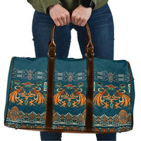 Dark Cyan Blue Batik Papua-inspired Pattern Travel Bag - Polynesian Pride