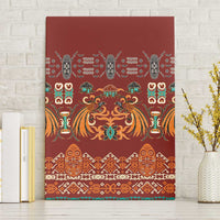 Oxblood Batik Papua-inspired Pattern Canvas Wall Art - Polynesian Pride