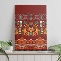 Oxblood Batik Papua-inspired Pattern Canvas Wall Art - Polynesian Pride