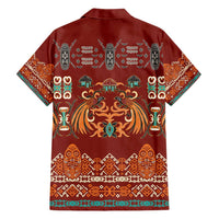 Oxblood Batik Papua-inspired Pattern Family Matching Short Sleeve Bodycon Dress and Hawaiian Shirt - Polynesian Pride