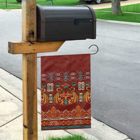 Oxblood Batik Papua-inspired Pattern Garden Flag - Polynesian Pride