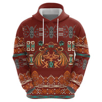 Oxblood Batik Papua-inspired Pattern Hoodie - Polynesian Pride