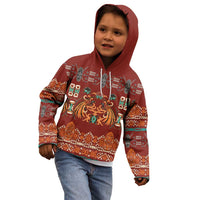Oxblood Batik Papua-inspired Pattern Kid Hoodie - Polynesian Pride