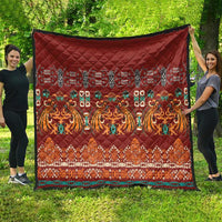 Oxblood Batik Papua-inspired Pattern Quilt - Polynesian Pride