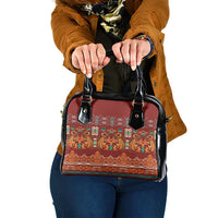 Oxblood Batik Papua-inspired Pattern Shoulder Handbag - Polynesian Pride