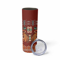 Oxblood Batik Papua-inspired Pattern Skinny Tumbler - Polynesian Pride