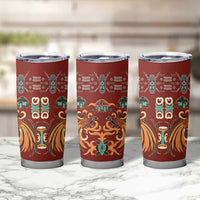 Oxblood Batik Papua-inspired Pattern Tumbler Cup - Polynesian Pride