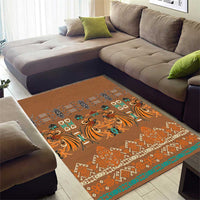 Terracotta Batik Papua-inspired Pattern Area Rug - Polynesian Pride