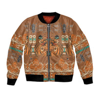 Terracotta Batik Papua-inspired Pattern Bomber Jacket - Polynesian Pride