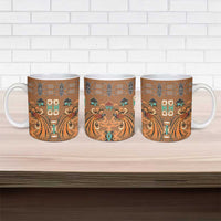 Terracotta Batik Papua-inspired Pattern Ceramic Mug - Polynesian Pride