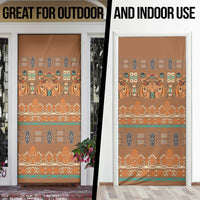 Terracotta Batik Papua-inspired Pattern Door Cover - Polynesian Pride