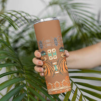 Terracotta Batik Papua-inspired Pattern Skinny Tumbler - Polynesian Pride