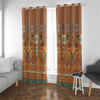 Terracotta Batik Papua-inspired Pattern Window Curtain - Polynesian Pride