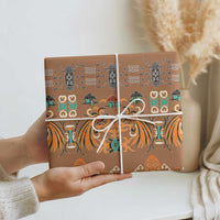 Terracotta Batik Papua-inspired Pattern Wrapping Paper - Polynesian Pride