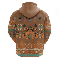 Terracotta Batik Papua-inspired Pattern Zip Hoodie - Polynesian Pride