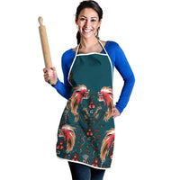 Dark Cyan Blue Bird of Batik Papua Apron Exotic Natural Wealth of Papua LT9 - Polynesian Pride