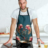 Dark Cyan Blue Bird of Batik Papua Apron Exotic Natural Wealth of Papua LT9 - Polynesian Pride