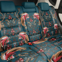 Dark Cyan Blue Bird of Batik Papua Back Car Seat Cover Exotic Natural Wealth of Papua - Polynesian Pride
