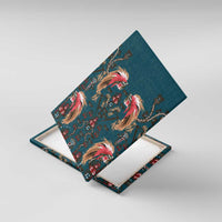 Dark Cyan Blue Bird of Batik Papua Canvas Wall Art Exotic Natural Wealth of Papua - Polynesian Pride