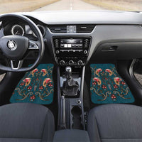 Dark Cyan Blue Bird of Batik Papua Car Mats Exotic Natural Wealth of Papua - Polynesian Pride