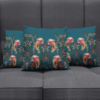 Dark Cyan Blue Bird of Batik Papua Pillow Cover Exotic Natural Wealth of Papua - Polynesian Pride