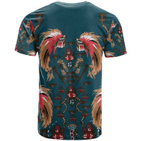 Dark Cyan Blue Bird of Batik Papua T Shirt Exotic Natural Wealth of Papua - Polynesian Pride
