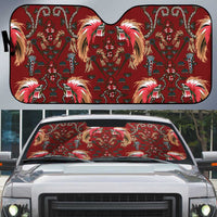 Oxblood Bird of Batik Papua Auto Sun Shade Exotic Natural Wealth of Papua - Polynesian Pride