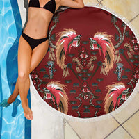 Oxblood Bird of Batik Papua Beach Blanket Exotic Natural Wealth of Papua - Polynesian Pride