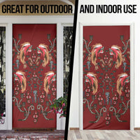 Oxblood Bird of Batik Papua Door Cover Exotic Natural Wealth of Papua - Polynesian Pride
