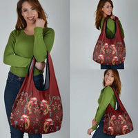 Oxblood Bird of Batik Papua Grocery Bag Exotic Natural Wealth of Papua - Polynesian Pride
