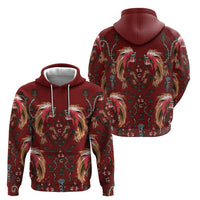 Oxblood Bird of Batik Papua Hoodie Exotic Natural Wealth of Papua - Polynesian Pride