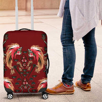 Oxblood Bird of Batik Papua Luggage Cover Exotic Natural Wealth of Papua - Polynesian Pride