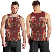 Oxblood Bird of Batik Papua Men Tank Top Exotic Natural Wealth of Papua - Polynesian Pride
