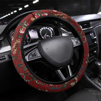 Oxblood Bird of Batik Papua Steering Wheel Cover Exotic Natural Wealth of Papua - Polynesian Pride