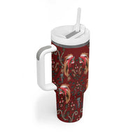 Oxblood Bird of Batik Papua Tumbler With Handle Exotic Natural Wealth of Papua - Polynesian Pride