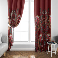 Oxblood Bird of Batik Papua Window Curtain Exotic Natural Wealth of Papua - Polynesian Pride