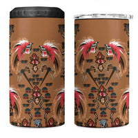 Terracotta Bird of Batik Papua 4 in 1 Can Cooler Tumbler Exotic Natural Wealth of Papua - Polynesian Pride