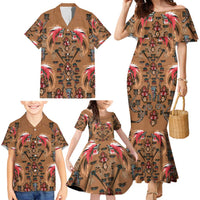 Terracotta Bird of Batik Papua Family Matching Mermaid Dress and Hawaiian Shirt Exotic Natural Wealth of Papua - Polynesian Pride
