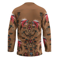Terracotta Bird of Batik Papua Hockey Jersey Exotic Natural Wealth of Papua - Polynesian Pride