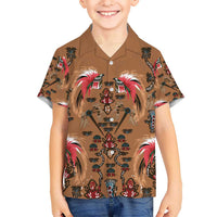 Terracotta Bird of Batik Papua Kid Hawaiian Shirt Exotic Natural Wealth of Papua LT9 Kid Gold - Polynesian Pride
