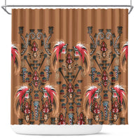 Terracotta Bird of Batik Papua Shower Curtain Exotic Natural Wealth of Papua - Polynesian Pride